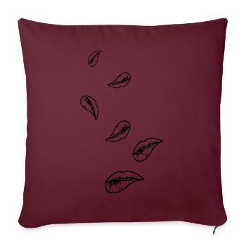 Lèvres - Housse de coussin décorative 45 x 45 cm - bordeaux - Devant