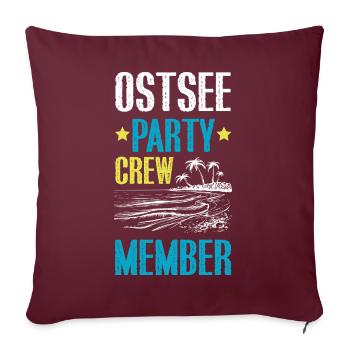 Ostsee Party Crew - Sofakissenbezug 45 x 45 cm - Burgunderrot - Vorne