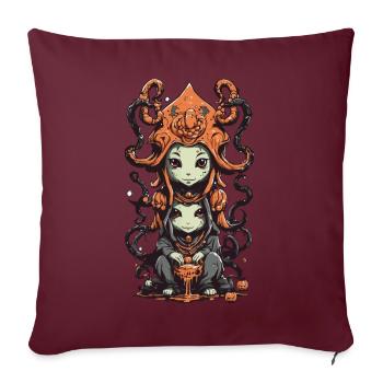 Schleimiges Cartoon Monster Halloween Highlight - Sofakissenbezug 45 x 45 cm - Burgunderrot - Vorne