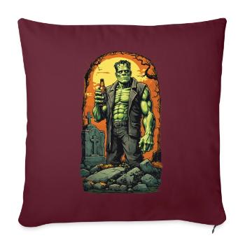 Ghul Monster Bierliebhaber Halloween Party - Sofakissenbezug 45 x 45 cm - Burgunderrot - Vorne