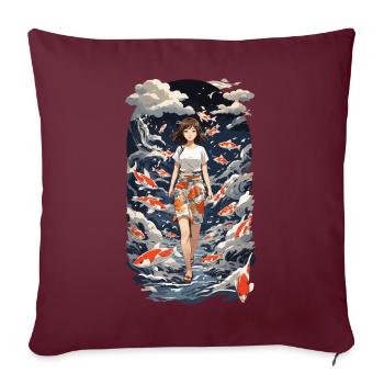 Anime Rêve Fantaisie Esthétique Manga Otaku - Housse de coussin décorative 45 x 45 cm - bordeaux - Devant