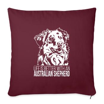 Les chiens de berger australiens disent les saules australiens - Housse de coussin décorative 45 x 45 cm - bordeaux - Devant