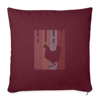HUHN ASCII - Sofakissenbezug 45 x 45 cm - Burgunderrot - Vorne