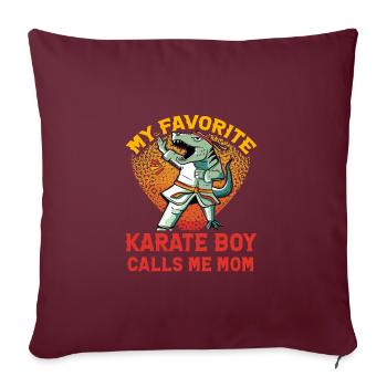 Mon garçon de karaté préféré m’appelle maman - Housse de coussin décorative 45 x 45 cm - bordeaux - Devant