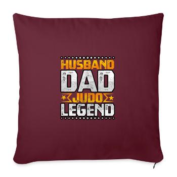 Mari Papa Judo Légende - Housse de coussin décorative 45 x 45 cm - bordeaux - Devant