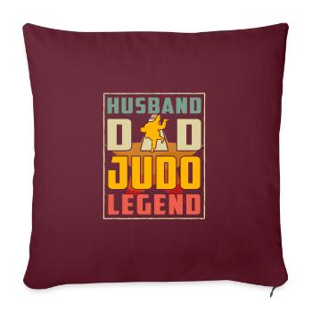 Mari Papa Judo Légende - Housse de coussin décorative 45 x 45 cm - bordeaux - Devant