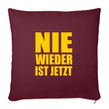 Plus jamais ça n’est maintenant - Housse de coussin décorative 45 x 45 cm - bordeaux - Devant