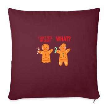 Sentez les jambes cuire un cadeau d'hiver en famille - Housse de coussin décorative 45 x 45 cm - bordeaux - Devant