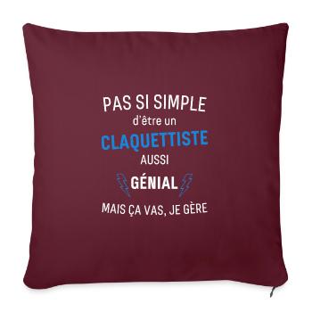 Claquettiste Génial - Housse de coussin décorative 45 x 45 cm - bordeaux - Devant