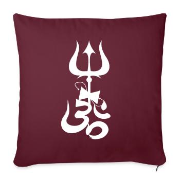 Trishula Shiva Om Trishul thème blanc - Housse de coussin décorative 45 x 45 cm - bordeaux - Devant