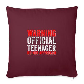 Adolescent officiel 13 ans Drôle 13e anniversaire - Housse de coussin décorative 45 x 45 cm - bordeaux - Devant