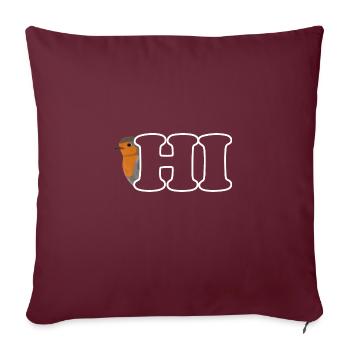 Rotkehlchen Hi Vogel Biologe Ornithologe Tier - Sofakissenbezug 45 x 45 cm - Burgunderrot - Vorne