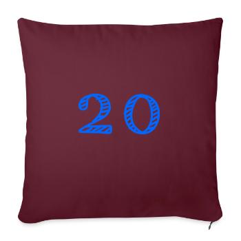 20 ANS. 20e ANNIVERSAIRE. ANNIVERSAIRE 20 ANS. 20 - Housse de coussin décorative 45 x 45 cm - bordeaux - Devant