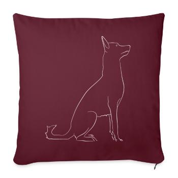 Chien Berger belge malinois stylisé - Housse de coussin décorative 45 x 45 cm - bordeaux - Devant