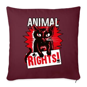 DROITS DES ANIMAUX - Housse de coussin décorative 45 x 45 cm - bordeaux - Devant