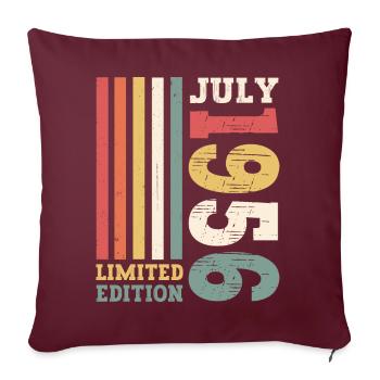 Édition limitée Juillet 1956 66e anniversaire Hommes - Housse de coussin décorative 45 x 45 cm - bordeaux - Devant