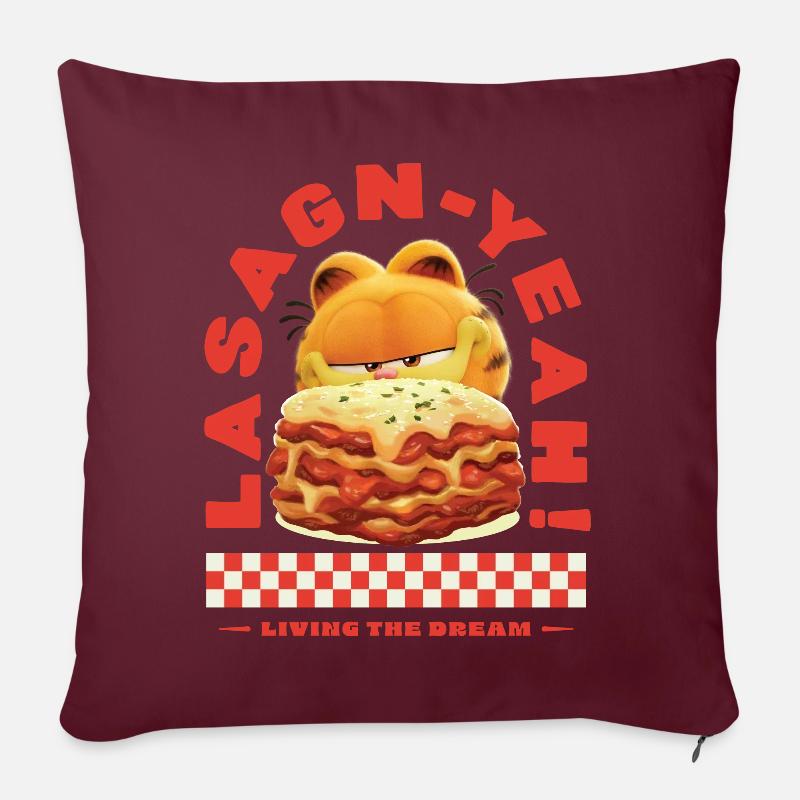 Garfield: Le Film Lasagn-Yeah! Jeu De Mots Drôle - Housse de coussin décorative 45 x 45 cm - bordeaux