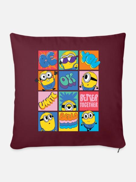 Minions Be You Positives Und Süßes Design - Sofakissenbezug 45 x 45 cm - Burgunderrot