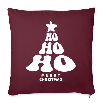 Merry Christmas - Ho ho ho - Weihnachtsbaum - Sofakissenbezug 45 x 45 cm - Burgunderrot - Vorne