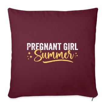 Pregnancy Reveal Pregnant Girl Summer Baby Shower - Housse de coussin décorative 45 x 45 cm - bordeaux - Devant