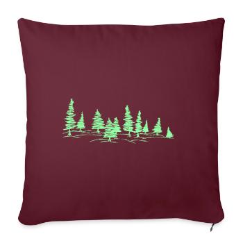 Sapin, épicéa, forêt - Housse de coussin décorative 45 x 45 cm - bordeaux - Devant