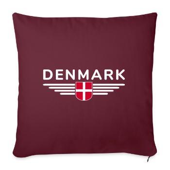 I Love Denmark, T-shirt de tenue design - Housse de coussin décorative 45 x 45 cm - bordeaux - Devant