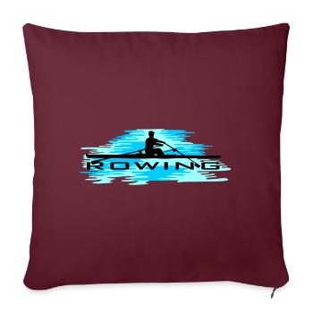 Aviron, rameur et eau - Housse de coussin décorative 45 x 45 cm - bordeaux - Devant