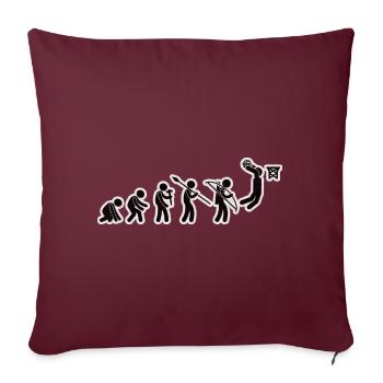 Evolution Basket-ball Noir Grunge - Housse de coussin décorative 45 x 45 cm - bordeaux - Devant