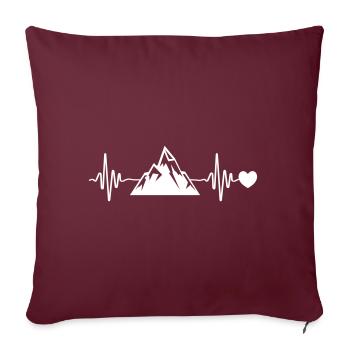 Montagnes puls symbole battement de cœur - Housse de coussin décorative 45 x 45 cm - bordeaux - Devant