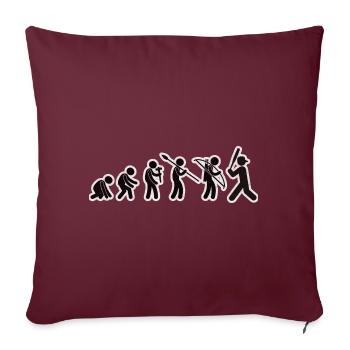 Evolution Baseball Noir Grunge - Housse de coussin décorative 45 x 45 cm - bordeaux - Devant
