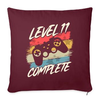 11 Anniversaire 11 ans Enfants Cadeau - Housse de coussin décorative 45 x 45 cm - bordeaux - Devant