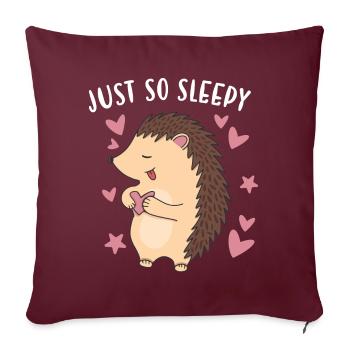 Hedgie Just So Sleepy Hedgehog - Sofakissenbezug 45 x 45 cm - Burgunderrot - Vorne