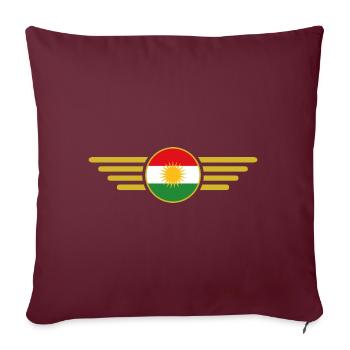 J’aime le Kurdistan, T-shirt design de style élégance - Housse de coussin décorative 45 x 45 cm - bordeaux - Devant
