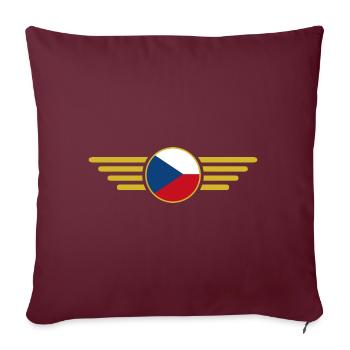 J’aime la République tchèque, T-shirt design de style élégance - Housse de coussin décorative 45 x 45 cm - bordeaux - Devant