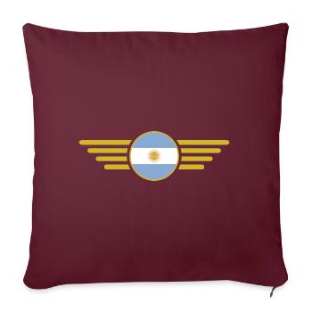 J’aime l’Argentine, T-shirt design de style élégance - Housse de coussin décorative 45 x 45 cm - bordeaux - Devant