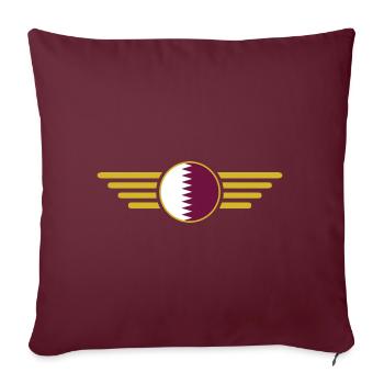 J’aime le Qatar, T-shirt design de style élégance - Housse de coussin décorative 45 x 45 cm - bordeaux - Devant