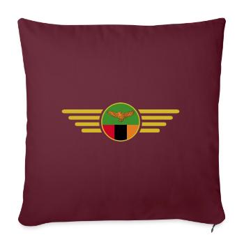 J’aime la Zambie, T-shirt design de style élégance - Housse de coussin décorative 45 x 45 cm - bordeaux - Devant