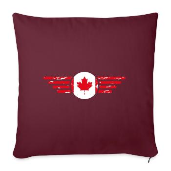 J’aime le Canada, T-shirt design de style élégance - Housse de coussin décorative 45 x 45 cm - bordeaux - Devant