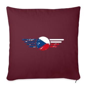 J’aime la République tchèque, T-shirt design de style élégance - Housse de coussin décorative 45 x 45 cm - bordeaux - Devant