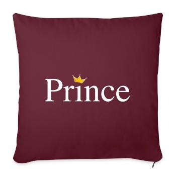 Prince mit Krone - Sofakissenbezug 45 x 45 cm - Burgunderrot - Vorne