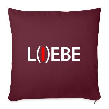Liebe lebe - Lebe die Liebe - Sofakissenbezug 45 x 45 cm - Burgunderrot - Vorne