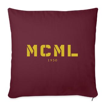 Avec chiffres romains MCML - Fabriqué en 1950 - Housse de coussin décorative 45 x 45 cm - bordeaux - Devant