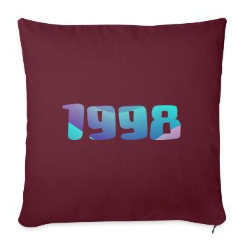 Cadeau Anniversaire 1998 Millésime 1998 Rétro 1998 - Housse de coussin décorative 45 x 45 cm - bordeaux - Devant