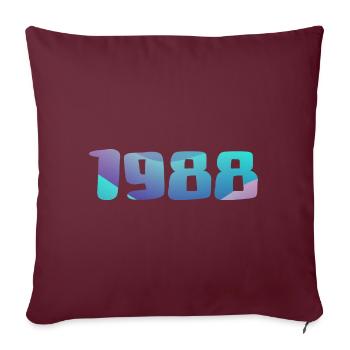 Cadeau Anniversaire 1988 Millésime 1988 Rétro 1988 - Housse de coussin décorative 45 x 45 cm - bordeaux - Devant