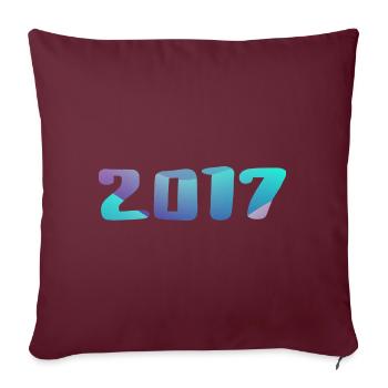 Cadeau Anniversaire 2017 Millésime 2017 Rétro 2017 - Housse de coussin décorative 45 x 45 cm - bordeaux - Devant