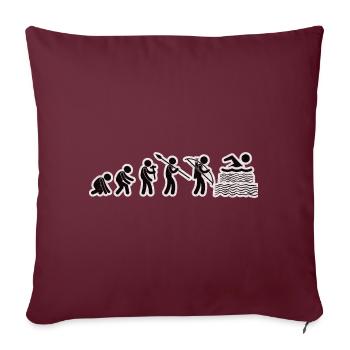Evolution Natation Noir Grunge - Housse de coussin décorative 45 x 45 cm - bordeaux - Devant