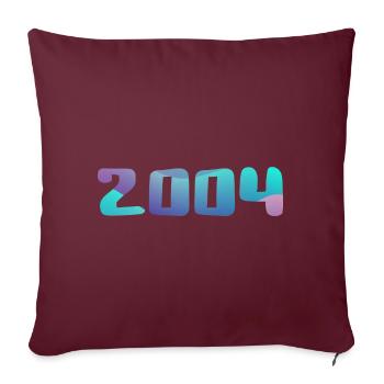 Cadeau Anniversaire 2004 Millésime 2004 Rétro 2004 - Housse de coussin décorative 45 x 45 cm - bordeaux - Devant