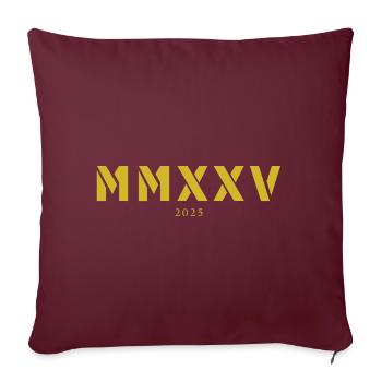 Chiffres romains année de naissance Fabriqué en 2025 - Housse de coussin décorative 45 x 45 cm - bordeaux - Devant