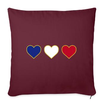 J’aime le cœur de la France - Housse de coussin décorative 45 x 45 cm - bordeaux - Devant
