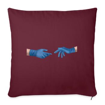 Gants de protection de Michel-Ange : drôle de médecine - Housse de coussin décorative 45 x 45 cm - bordeaux - Devant